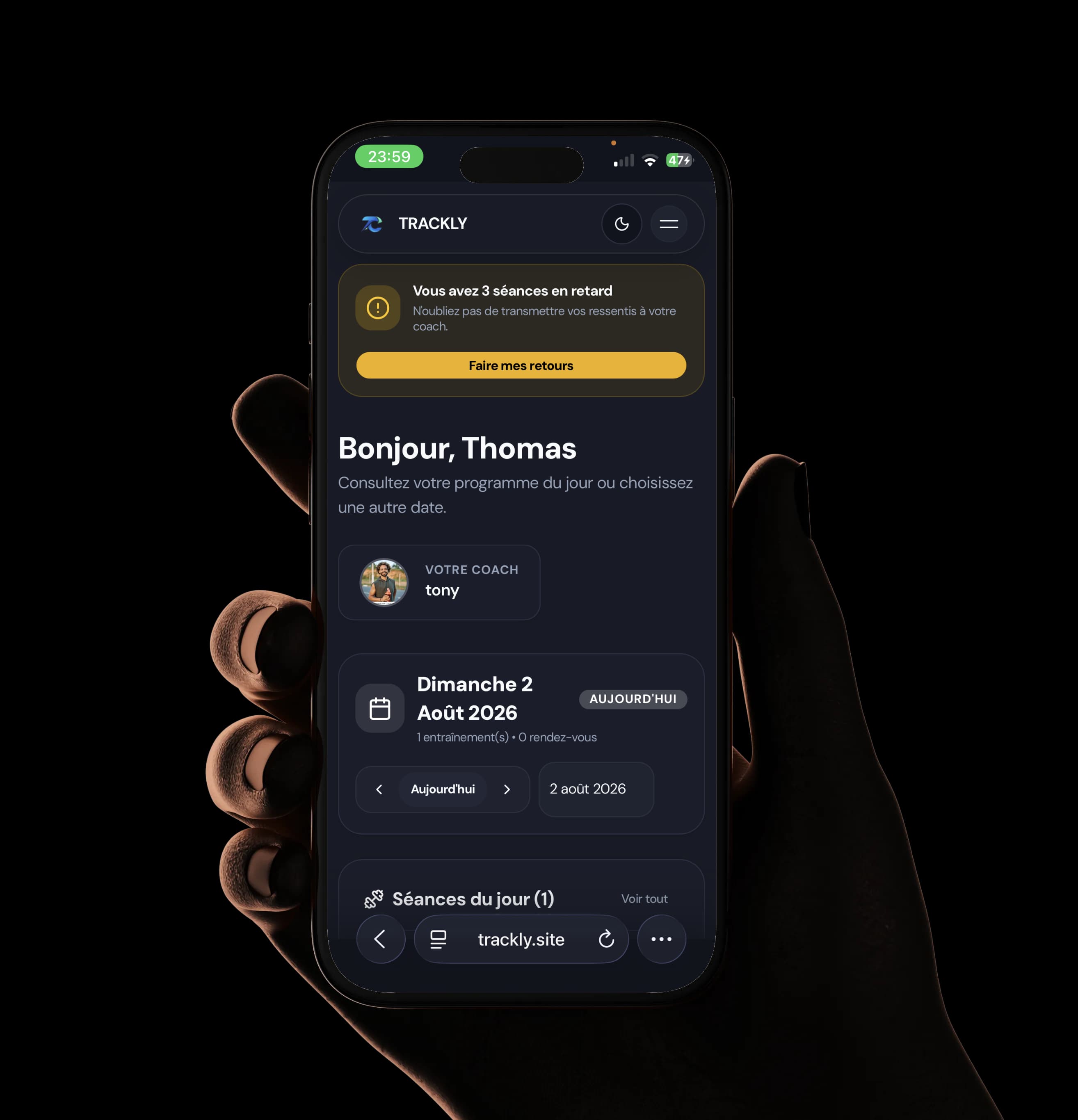 Trackly Mobile App Mockup